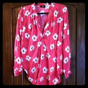 Red Poppy Blouse Tunic - Spring Top!